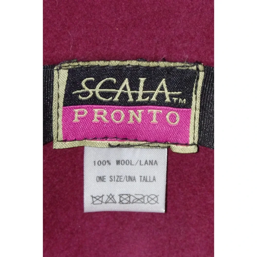 Scala Pronto‎ Womens Burgu Wool Bowler Cloche Bucket Hat Floral Accent One Size